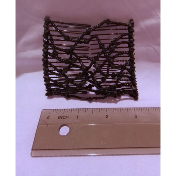 Expandable Black Hair Comb Clips - Picture 2 of 3